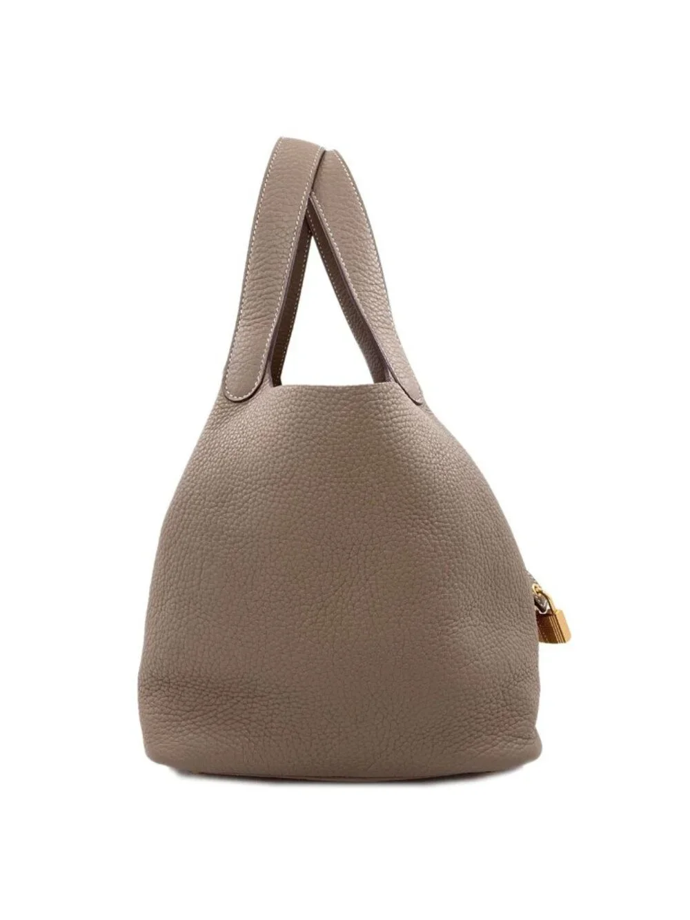 Hermes Picotin Lock Etoupe Gold Handbag Taurillon Clemence